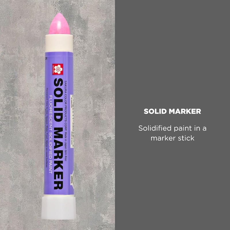 SAKURA SOLID MARKER Sakura Solid Paint Markers - Permanent Marker Pens - Window, Wood & Glass Marker - Fluorescent Pink Paint - 12 Pack - Image 2
